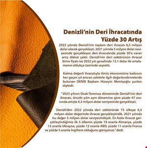 Denizli'nin Deri İhracatında Yüzde 30 Artış