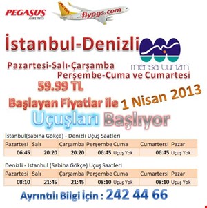 Pegasus İle Sabiha Gökçen Uçuşları Başlıyor